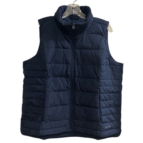 Lands' End Women's Puffer Vest Blue Size L Petites Winter Casual - Picture 1 of 8